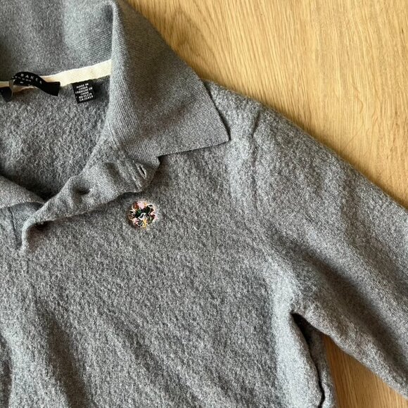 Ted Baker Small Merino Wool Lightweight Polo Sweater Crest Detail logo - Picture 4 of 8